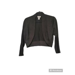 Carmen Marc Valvo Cardigan Knit XLarge Women's Black Metallic